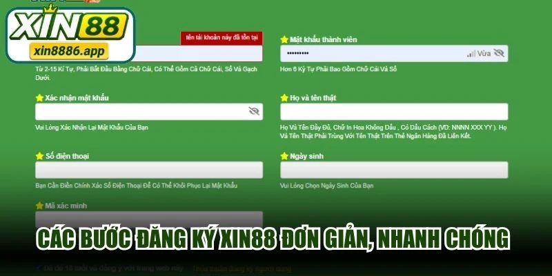 Các bước đăng ký XIN88 đơn giản, nhanh chóng cho hội viên mới