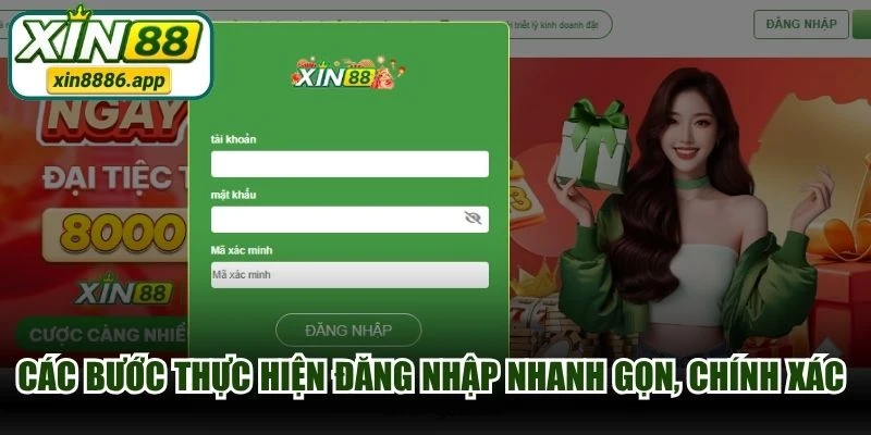 Các bước thực hiện đăng nhập nhanh gọn, chính xác tại XIN88
